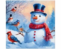 PAW patterned Distinctive Snowman napkins 33x33 cm / 20 pcs.