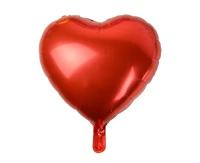 Heart shaped foil balloon, solid red color, 18"/100 pcs.