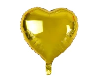 Heart shaped foil balloon, solid gold color, 18"/100 pcs.
