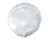 Round shaped foil balloon, solid white color, 18"/100 pcs.