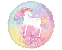 Foil balloon 18" CIR - Enchanted Unicorn Birthday EOL