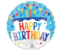 Foil balloon 18" QL CIR - Happy Birthday Tiered Cake EOL