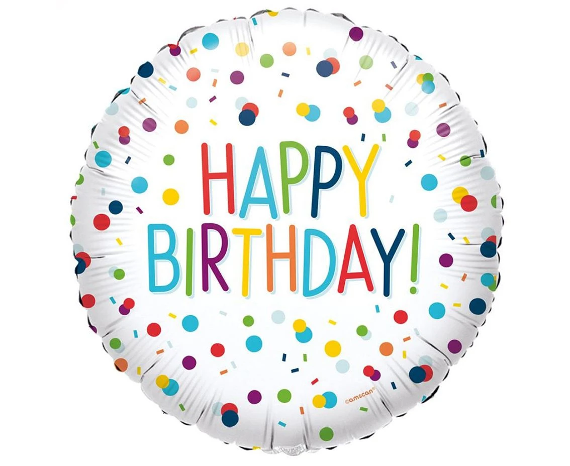 Foil balloon 18" CIR - Confetti Bday EOL