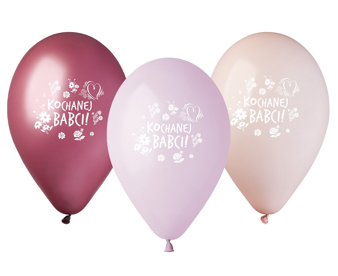 Balloons Gemar 13", pastel premium helium "kochanej babci", 5pcs EOL