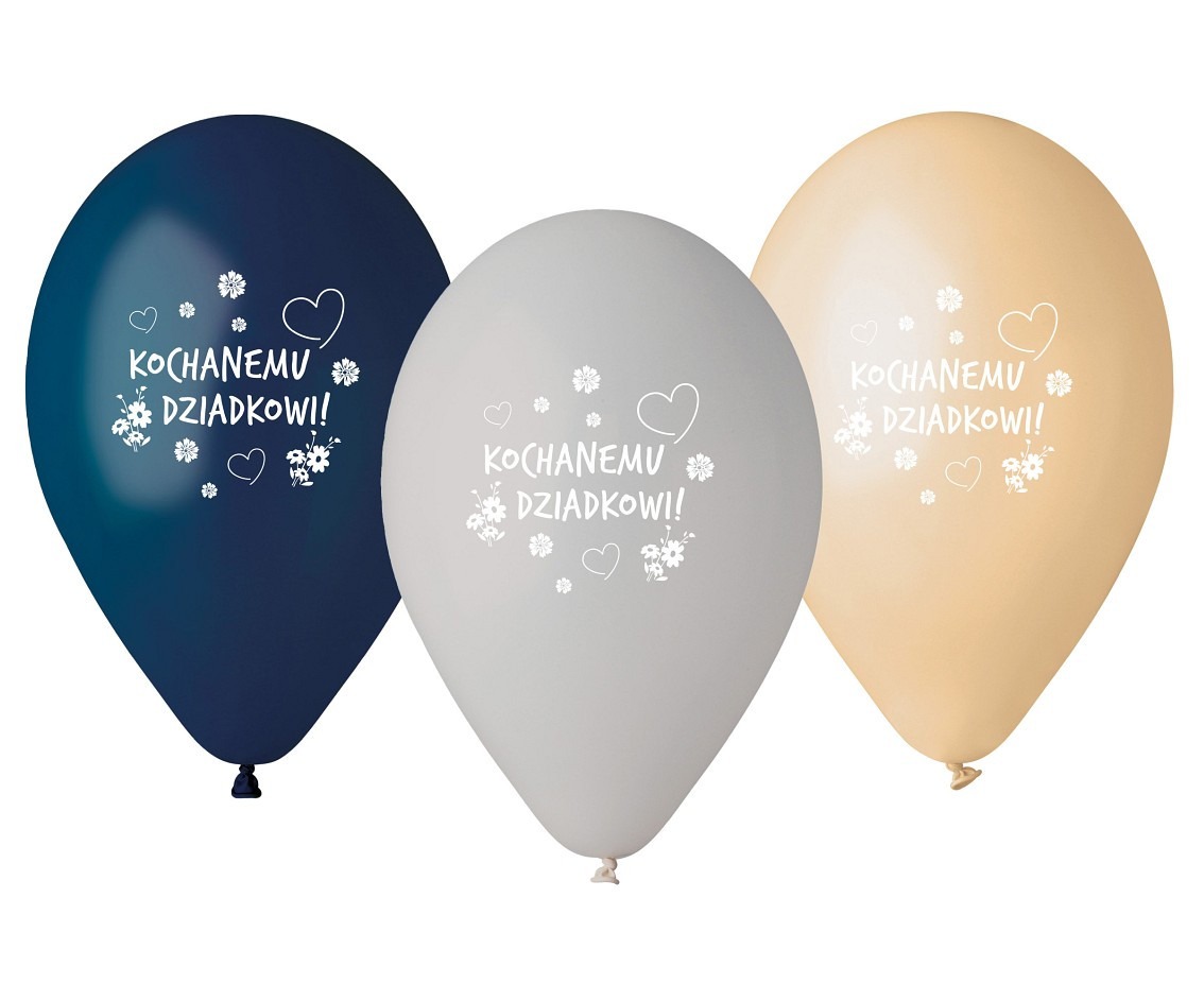 Balloons Gemar 13", pastel premium helium "kochanemy dziadkowi", 5pcs EOL