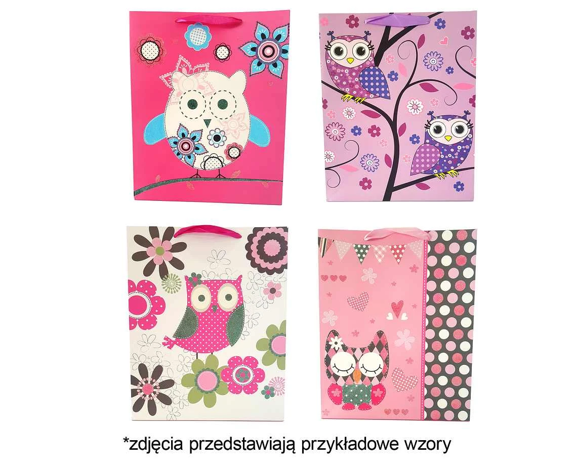 Gift decorative bag, owl, 31x42x12cm p12, 1 pcs.