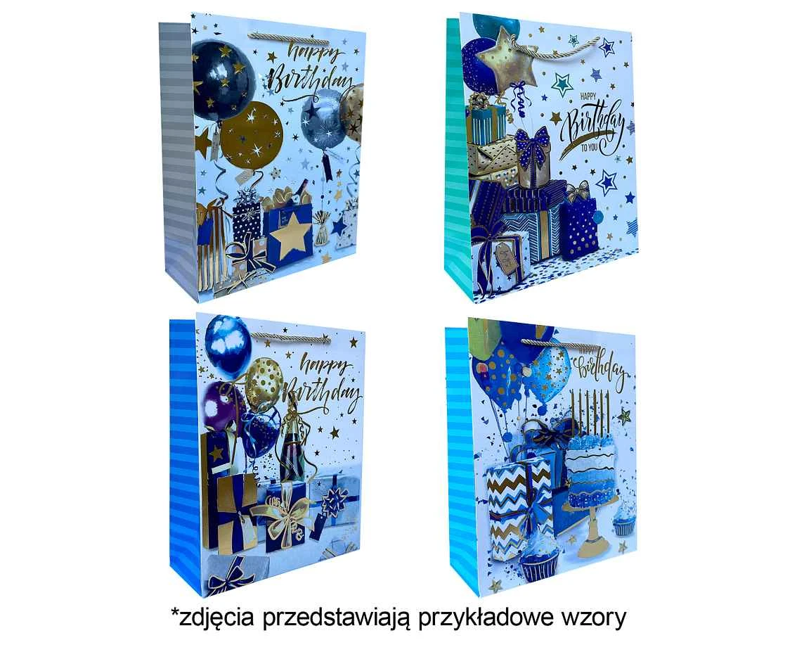 Decorative gift bag 18x23x10cm JP 681C mix, 1 pcs.