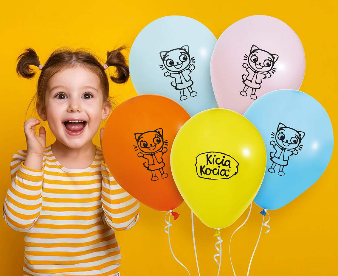 Balloons Gemar 12", pastel kicia kocia balloons, 5pcs