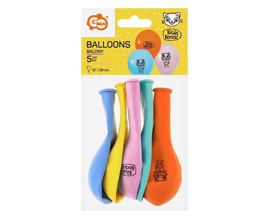 Balloons Gemar 12", pastel kicia kocia balloons, 5pcs