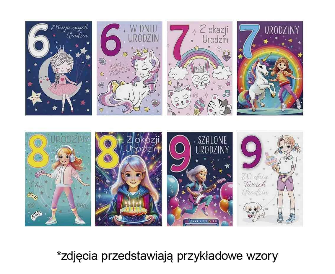 POLMAK Exclusive card with numbers B6GE 117x167 Children''s Birthday - Girl, Numbers