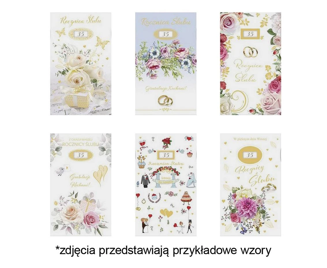 POLMAK Wedding Anniversary Card with Numbers, Tradition - Watercolor, Photo, Graphic, Flowers