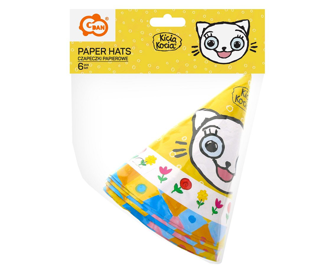 Kitty Kitten paper hats (license), 6 pcs