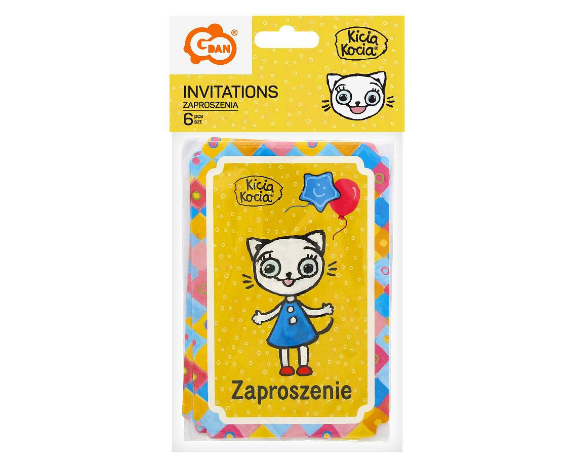 Kitty Kitten paper invitations (license), 6 pcs