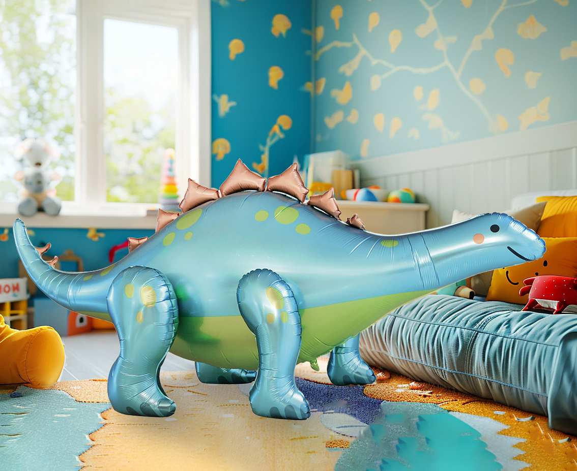 Stegosaurus foil balloon, 238x91x103 cm with pump