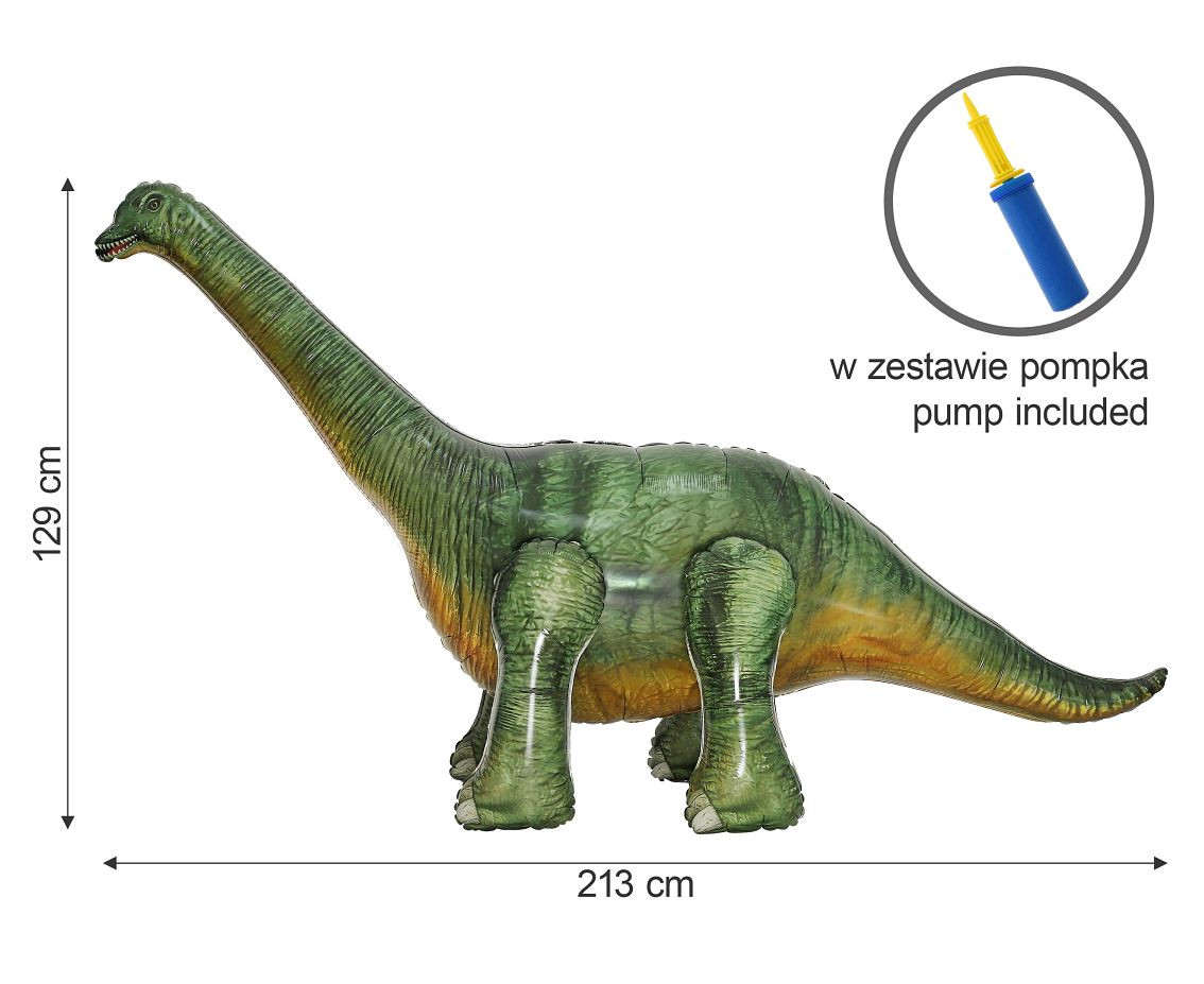 Brachiosaurus foil balloon, 213x86x129 cm with pump