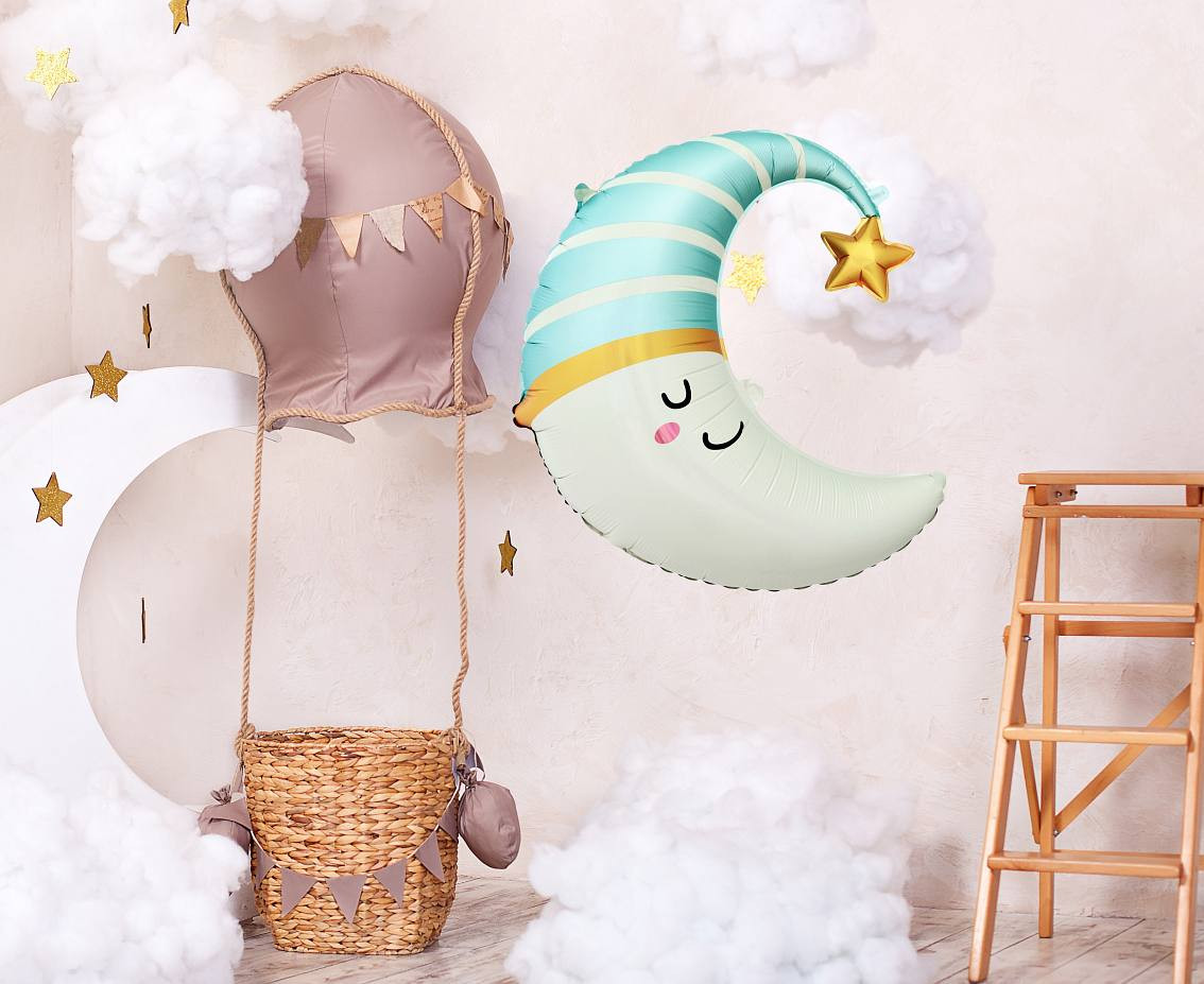 Foil balloon Moon (blue cap), 56x68 cm
