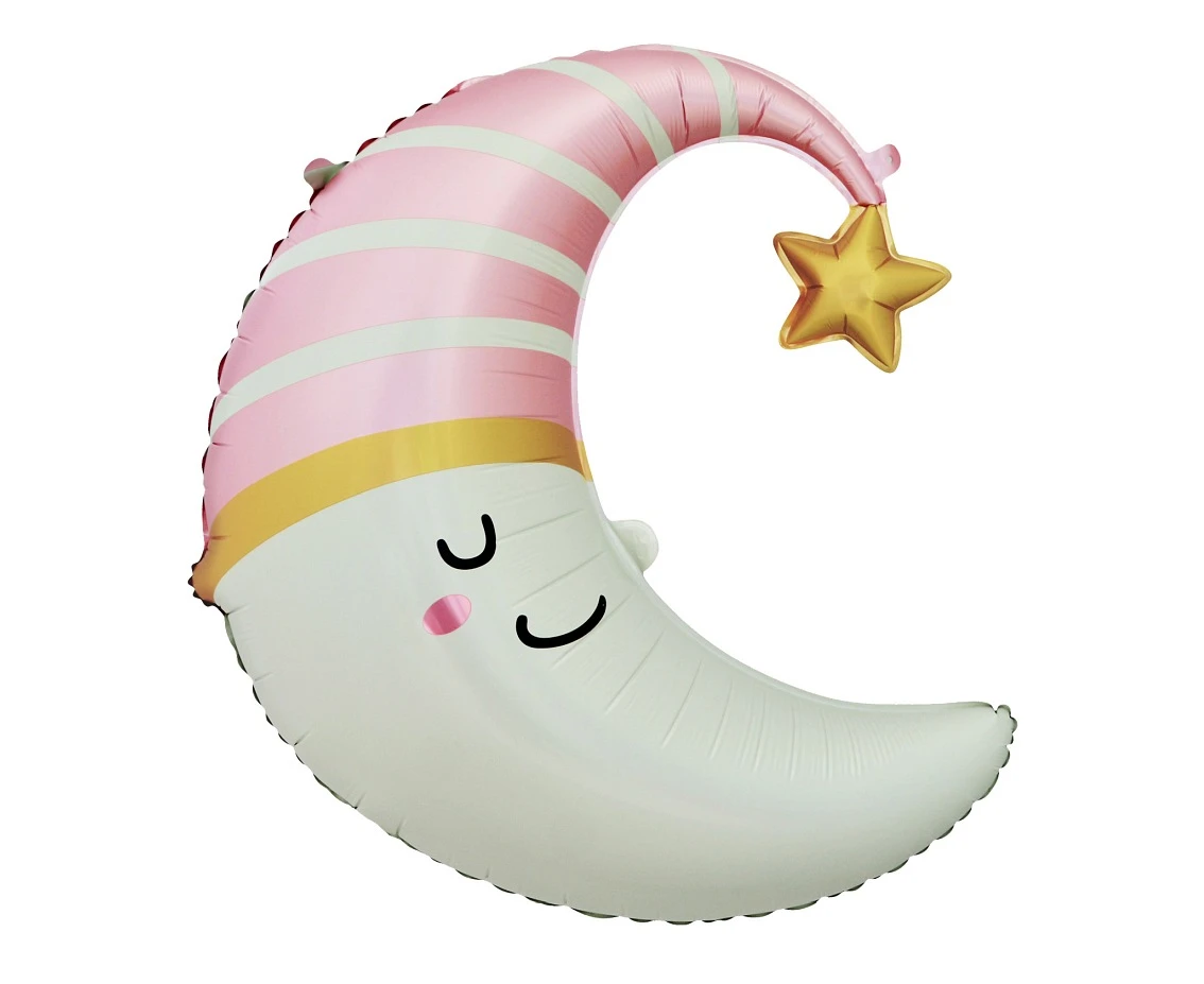 Foil balloon Moon (pink cap), 56x68 cm