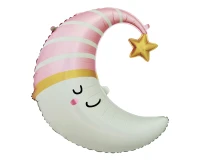 Foil balloon Moon (pink cap), 56x68 cm