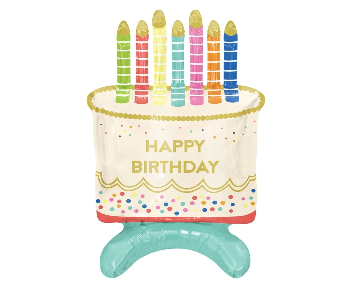 Foil balloon Happy Birthday cake, 33x48x24 cm