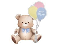 Foil balloon Teddy bear with balloons, 41x76x31 cm