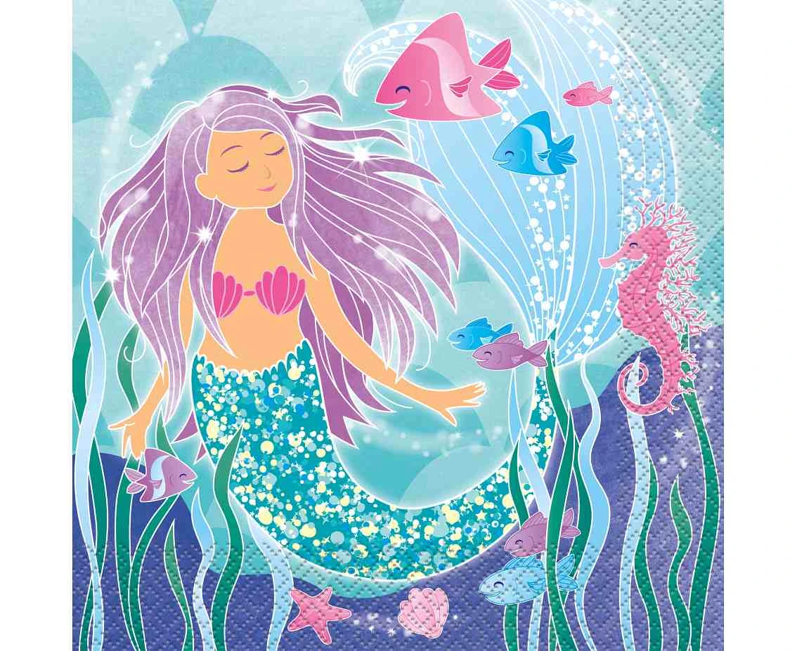 Paper napkins “Mermaid” (mermaid), 16 pcs.