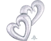 Foil balloon- Interlocking Hearts, packed, 1pc EOL