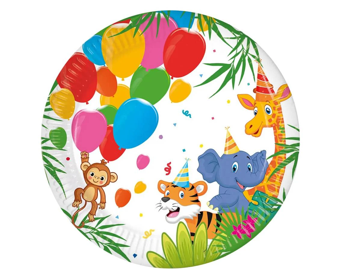 Paper plates Jungle Balloons FSC, 20 cm, 8 pcs.