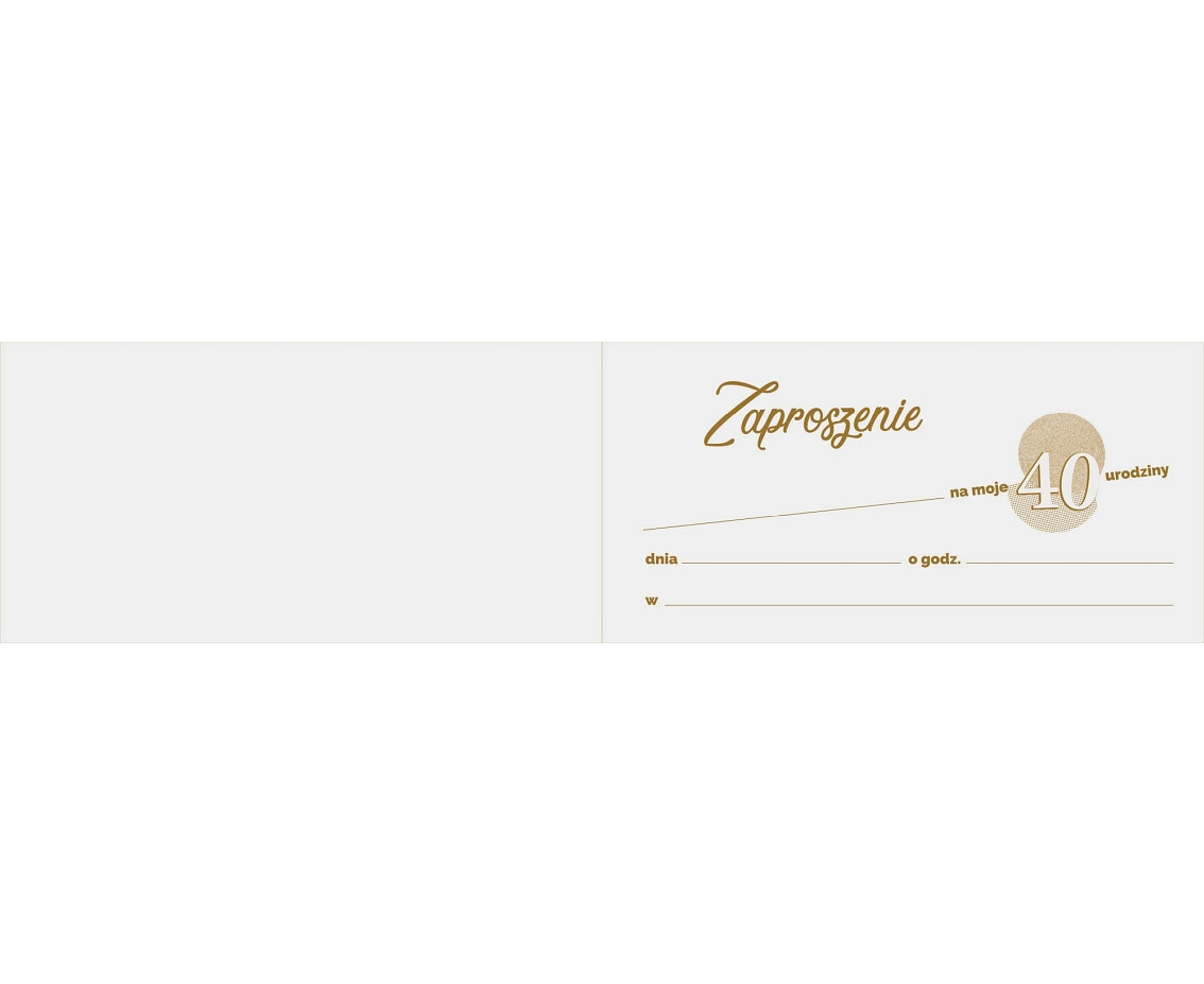 Invitation for 40th Birthday, 17x8,5 cm, 10 pcs.