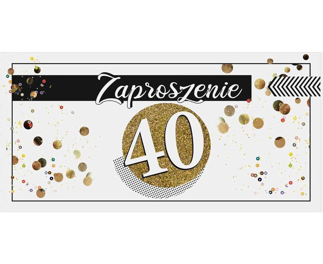 Invitation for 40th Birthday, 17x8,5 cm, 10 pcs.