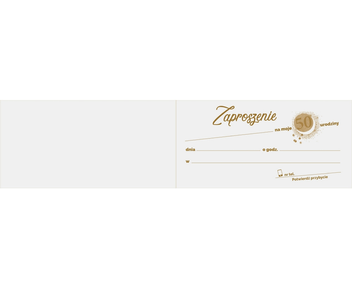 Invitation for 50th Birthday, Couple, 17x8,5 cm, 10 pcs.