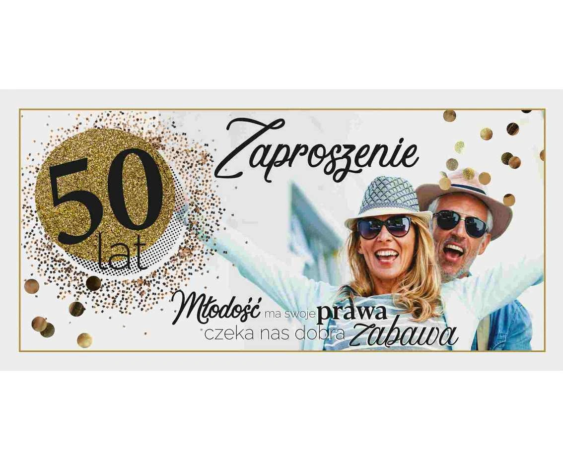 Invitation for 50th Birthday, Couple, 17x8,5 cm, 10 pcs.