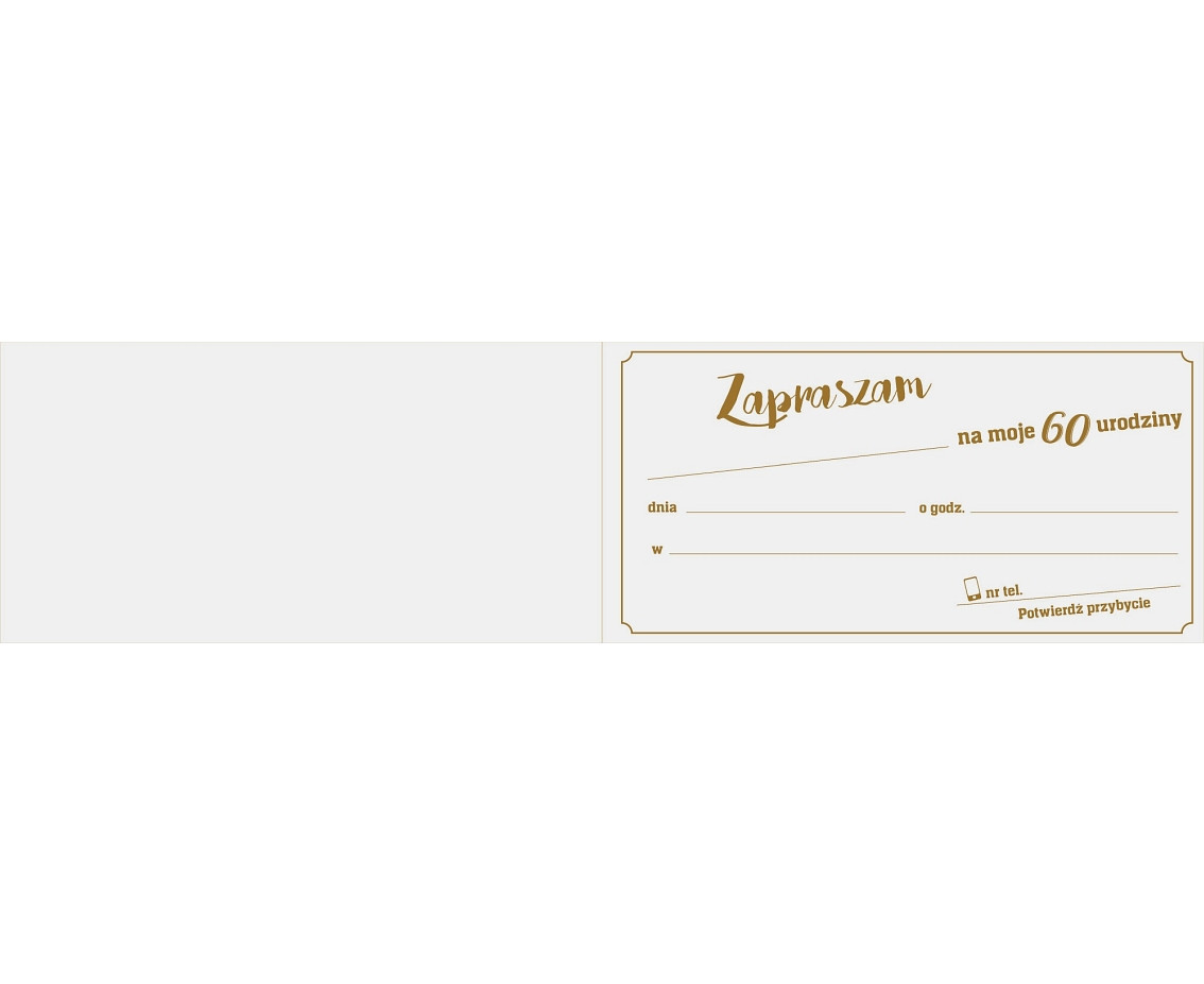 Invitation for 60th Birthday, Couple, 17x8,5 cm, 10 pcs.