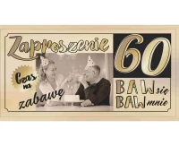 Invitation for 60th Birthday, Couple, 17x8,5 cm, 10 pcs.
