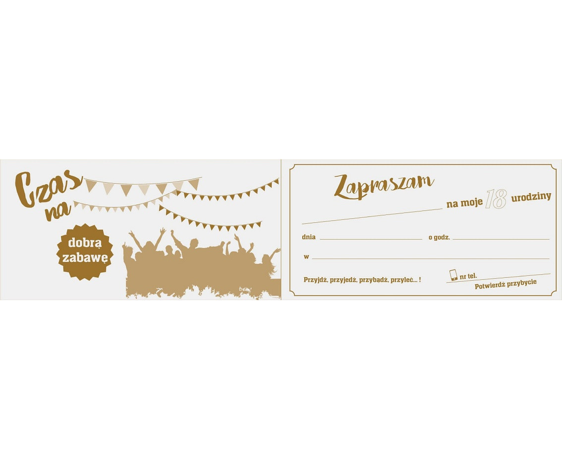 Invitation for 18th Birthday, 17x18,5 cm, 10 pcs.