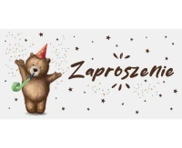 Children's invitation, Teddy bear, 17x8,5 cm, 10 pcs.