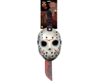 Set for adult Jason mask and machete, one size