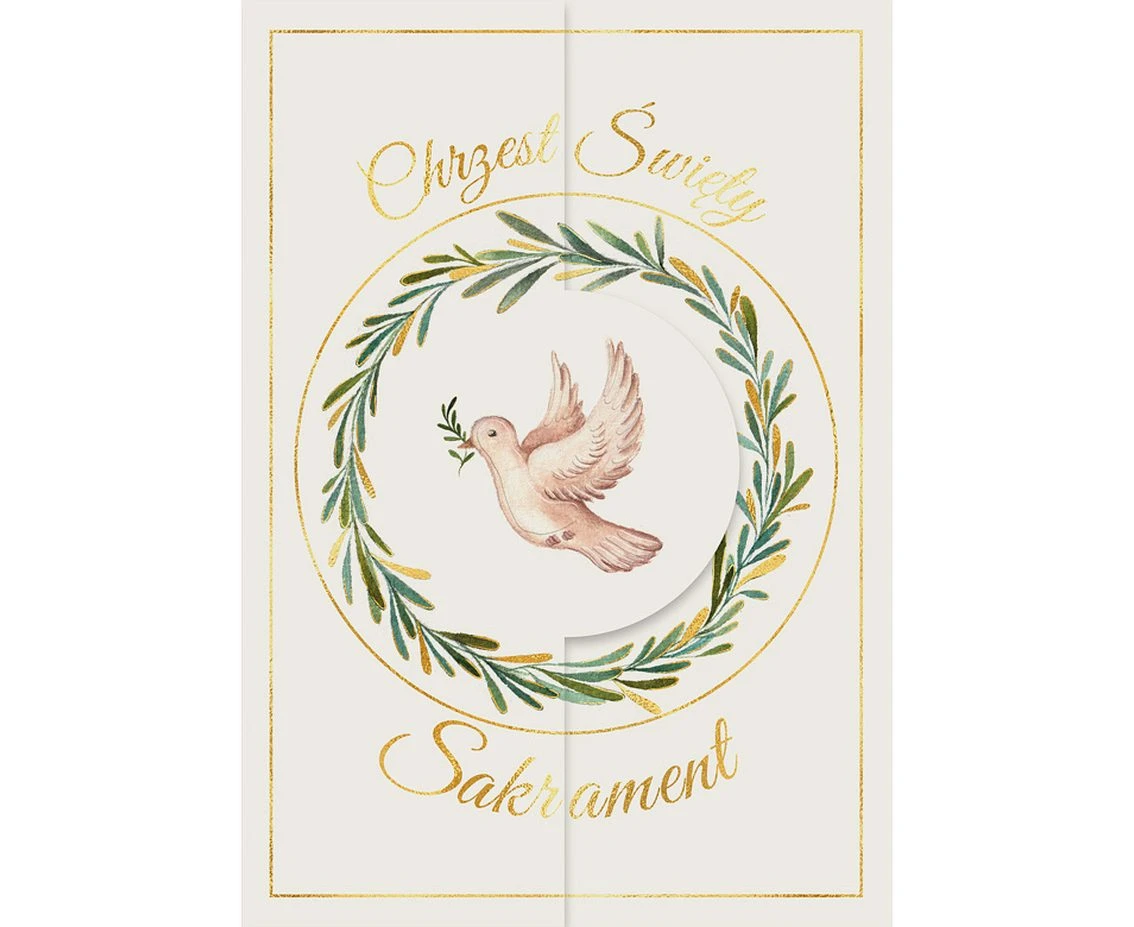 Greeting card A5 CARD ENVELOPE BAPTISM PIGEON, 1 pc.