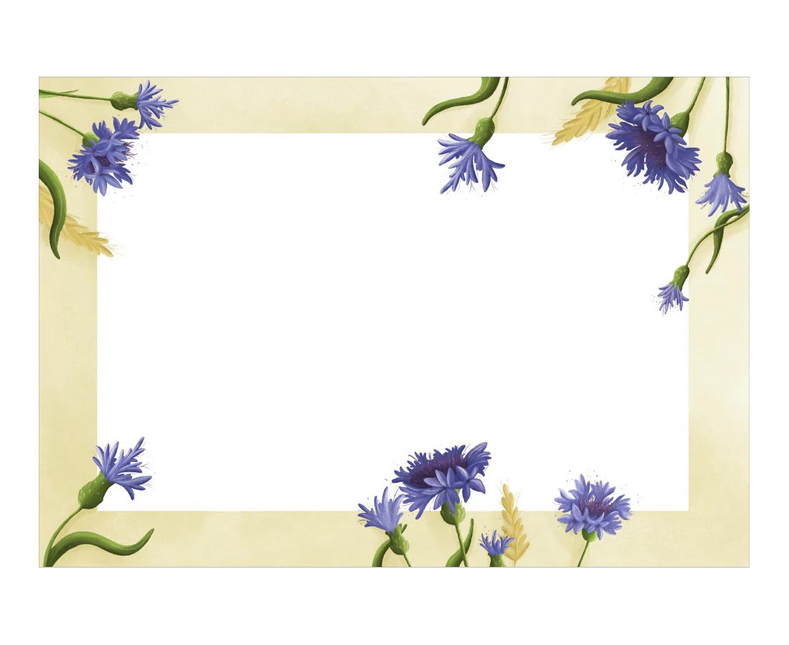Greeting card Booklet B6 CORNFLOWERS HAND, 1 pc.