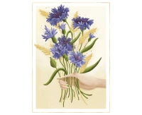Greeting card Booklet B6 CORNFLOWERS HAND, 1 pc.