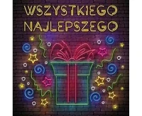 Greeting Card Card KW PREZENT NEON , 1 pc.