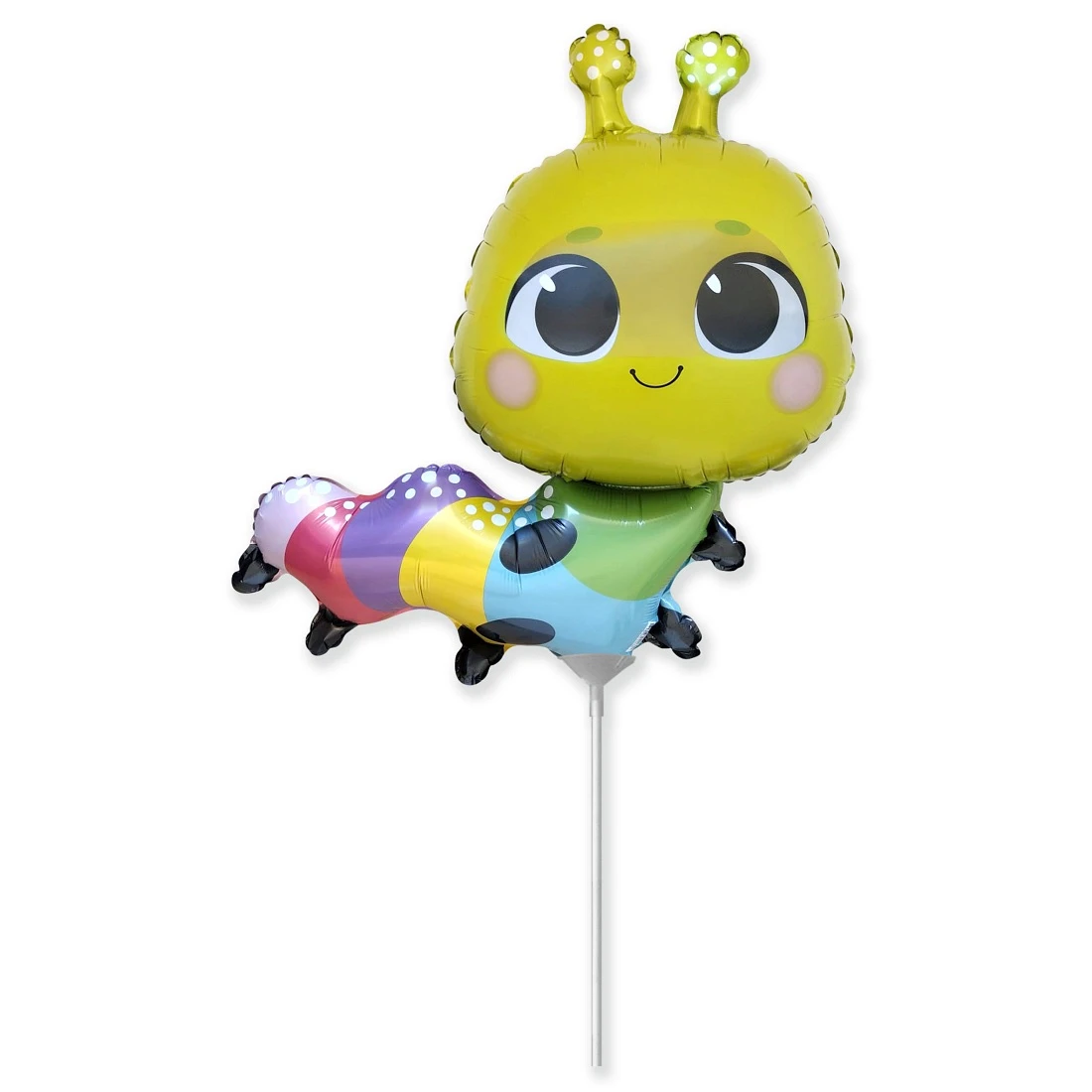 Foil balloon 14" FX - Colorful Caterpillar,  unpacked (flat)