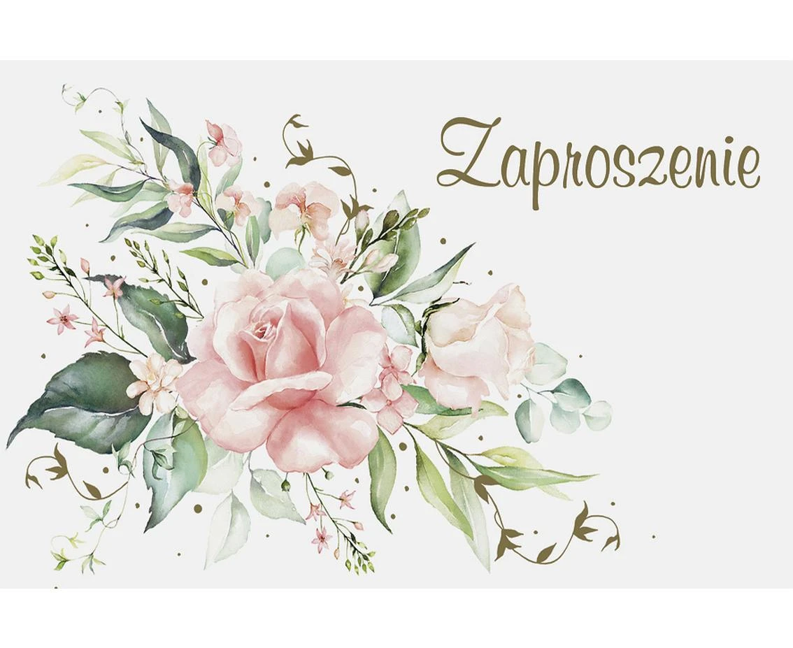 POLMAK Invitation Z 160x95 General, Flowers - Watercolor, Feminine, Roses, 10 pcs.