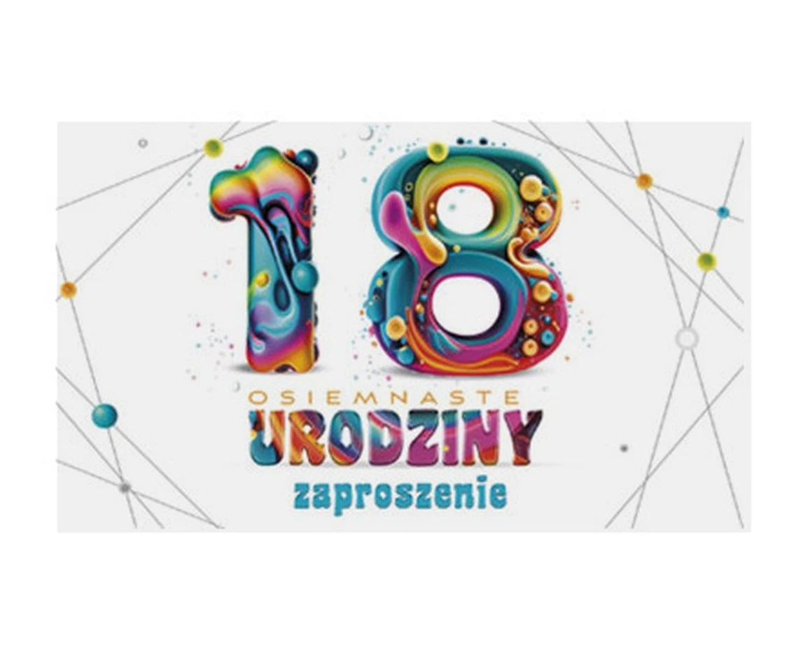 POLMAK Invitations Z 160x95 Birthday 18 Graphic - Boy, Girl, Color, 10 pcs.