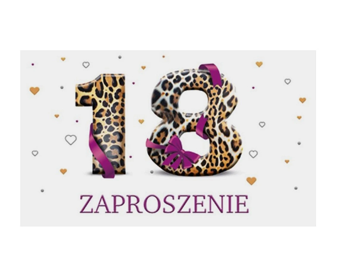 POLMAK Invitations Z 160x95 Birthday 18 Graphic - Girl, 10 pcs.