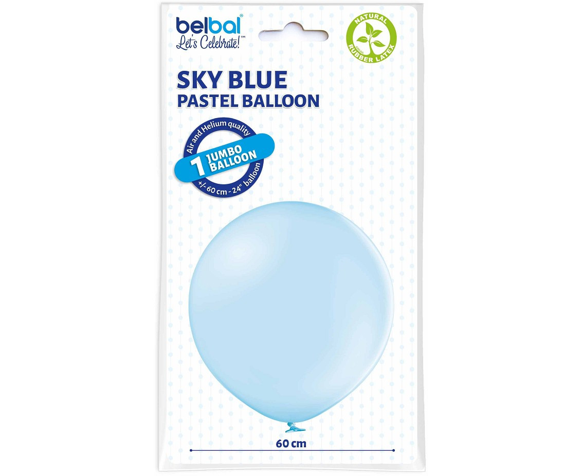 Balloons Belbal 24", B250-003, sky blue, 5pcs