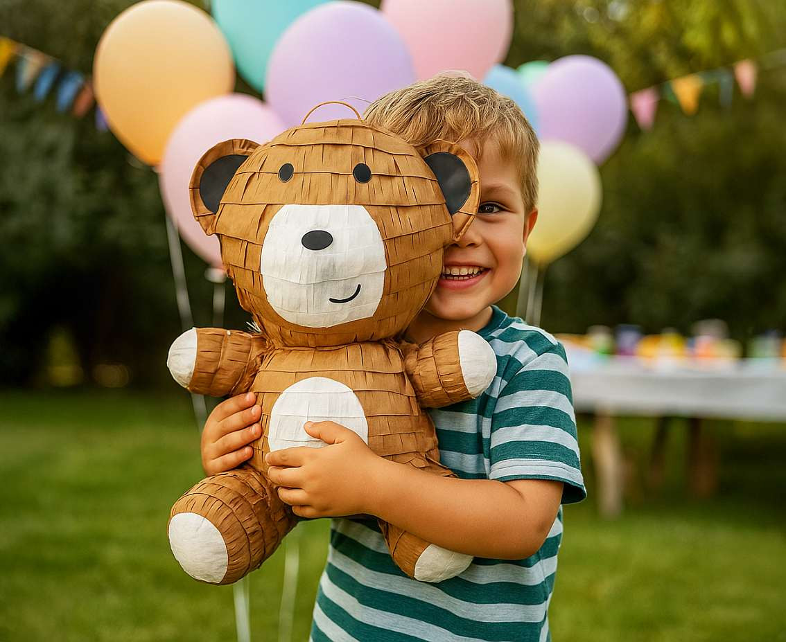 Teddy bear pinata, size 35x24x44 cm