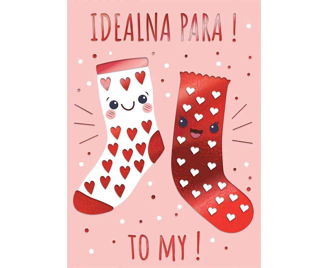 Greeting Card B6 Valentine's Day Socks, 1 pc.