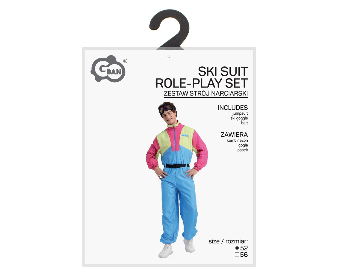 Role play set for men Ski Suit (jumpsuit, ski goggle, belt), size 52 EOL