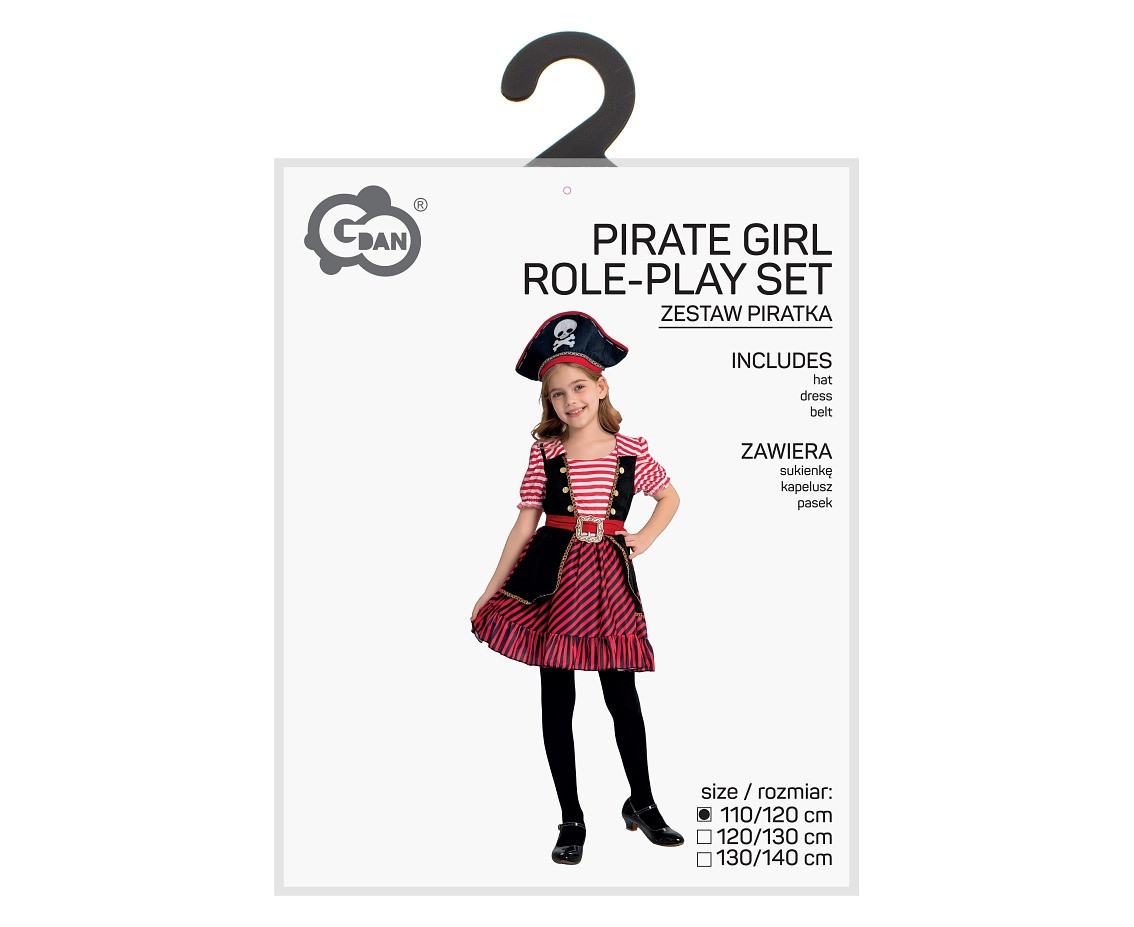 Role play set for kids Pirate Girl (hat, dress, belt), size 110/120 cm