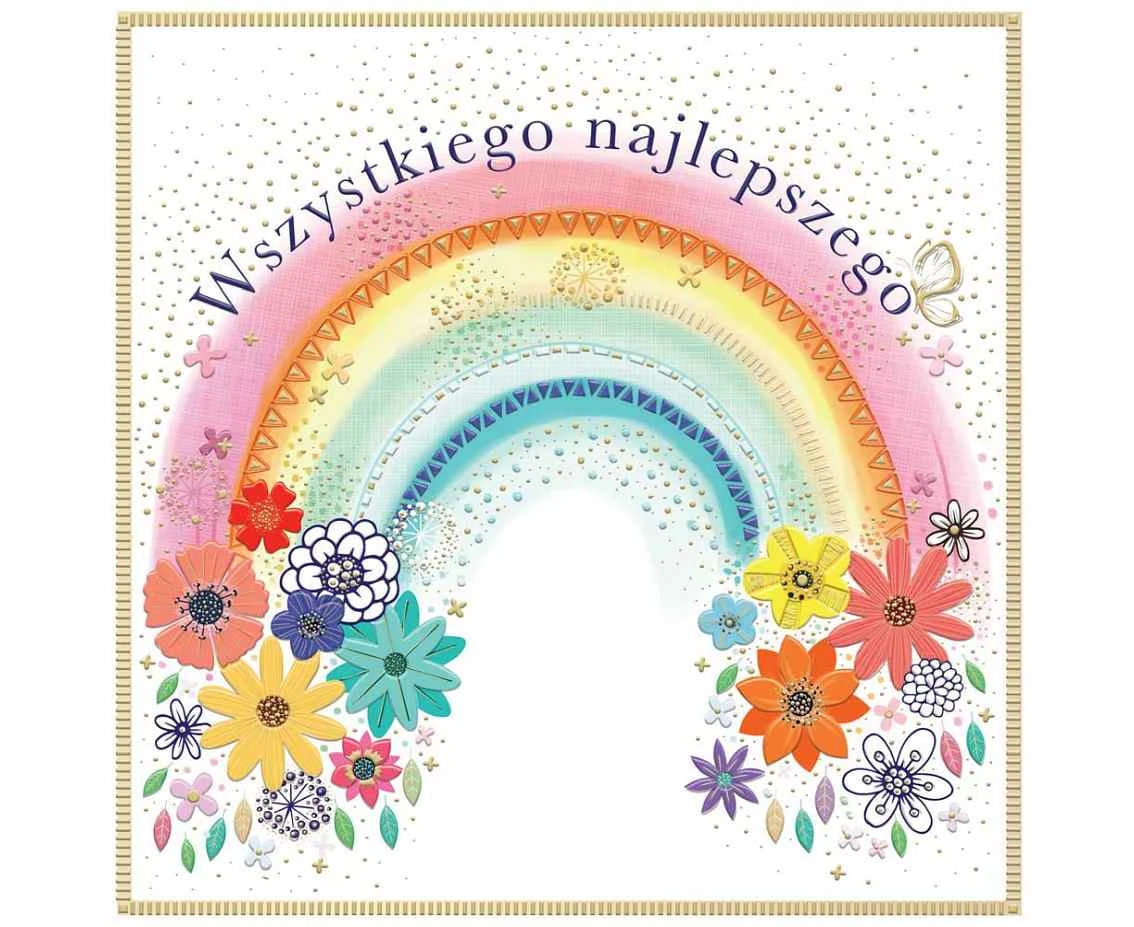 Greeting Card Rainbow With Flowers , 1 pc.